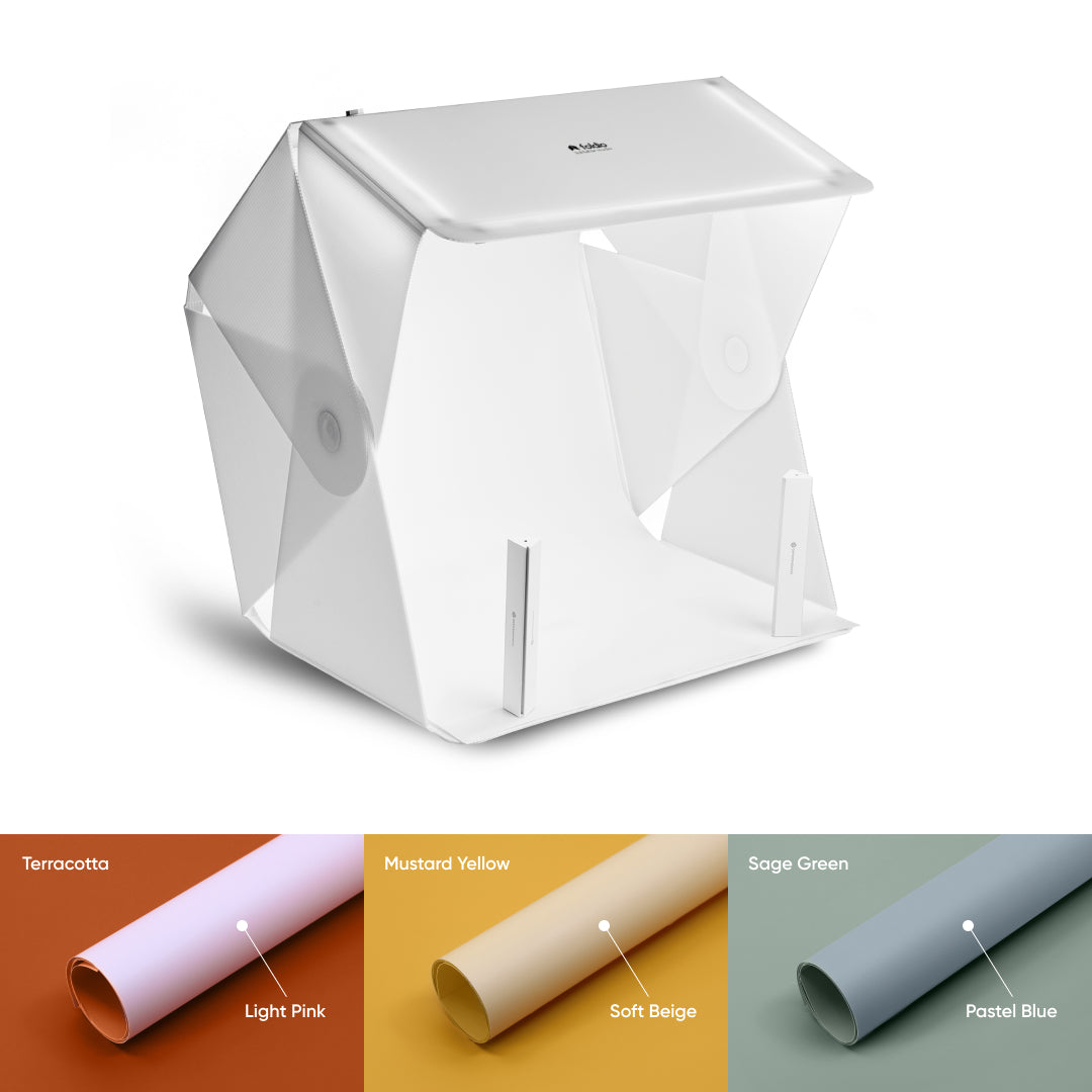 Foldio3 - Front Fill Lighting & 6 Color Backdrops Set